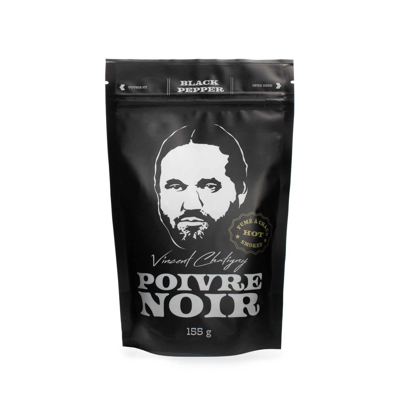 Notre poivre noir fumé à chaud en sac